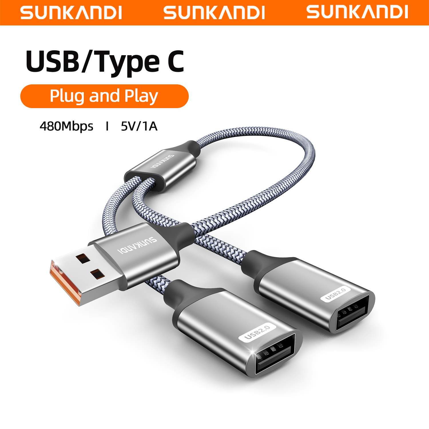 Esports Gaming Hub - SUNKANDI USB A Splitter, USB 2.0