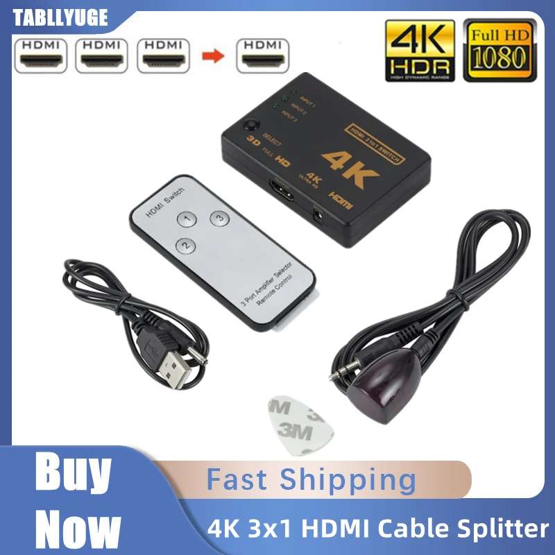 Esports Gaming Hub - HDMI-compatible Switch 4K Switcher 3 in