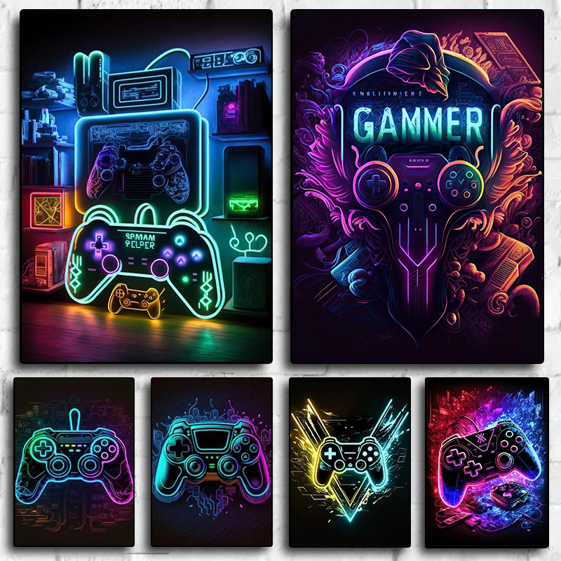 Modern Neon Pop Cool Gaming Wa - Esports Gaming House recension och pris